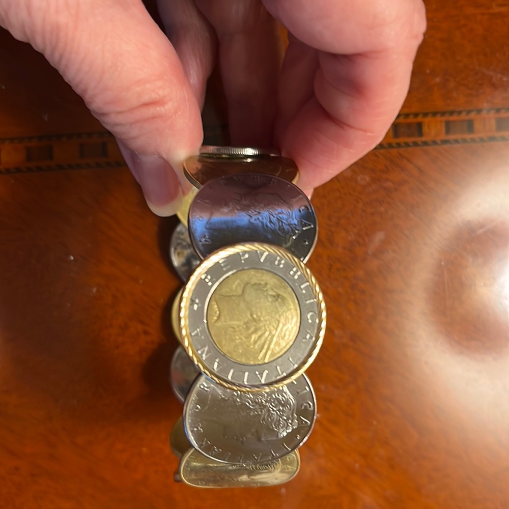 Lira coin bangle bracelet
